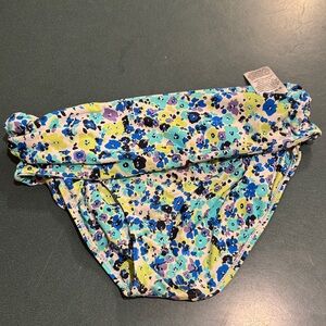 ANNE COLE. Blue Ditsy Floral Bikini Bottom. XXL.